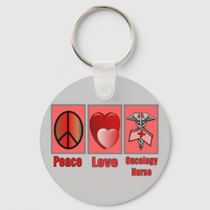 Porte-clés Peace Love ONCOLOGY Nurse