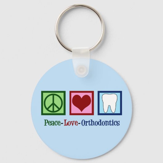 Porte-clés Peace Love Orthodontique Office Mignon Orthodontis (Recto)