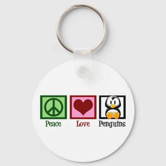 Porte-clés Peace Love Penguins (Recto)
