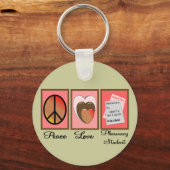Porte-clés Peace Love Pharmacy Cadeaux étudiants (Recto)