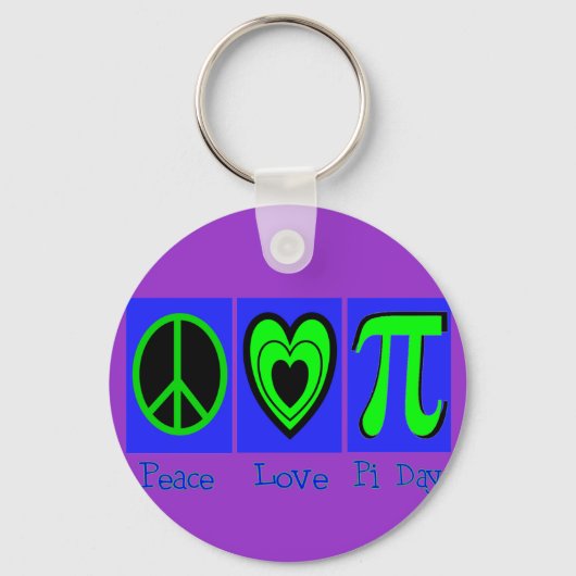 Porte-clés Peace Love Pi Day (Recto)