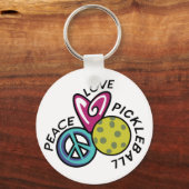 Porte-clés Peace Love Pickleball (Recto)