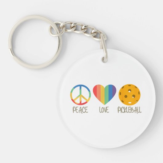 Porte-clés Peace Love Pickleball (Devant)