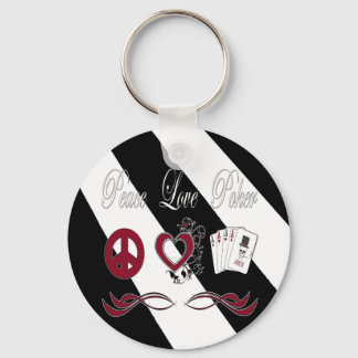 Porte-clés Peace Love Poker