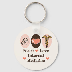 Porte-clés Peace Love Porte - clé de médecine interne