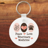 Porte-clés Peace Love Porte - clé de médecine vétérinaire (Recto)