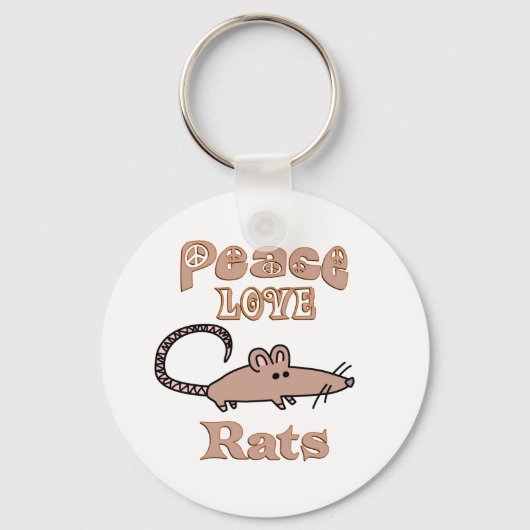 Porte-clés Peace Love Rats (Recto)
