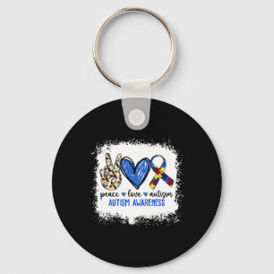 Porte-clés Peace Love Ribbon Sensibilisation sur l'autisme Ac