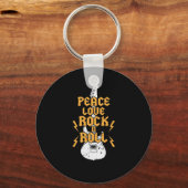 Porte-clés Peace Love Rock (Recto)