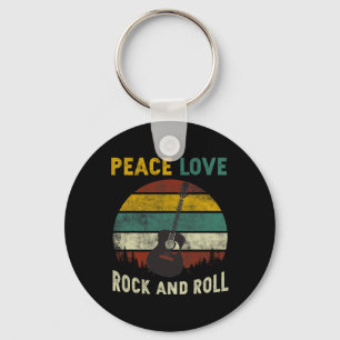 Porte-clés Peace Love Rock & Roll Guitare Player Guitaris