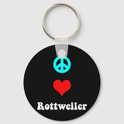 Porte-clés Peace love Rottweiler (Recto)
