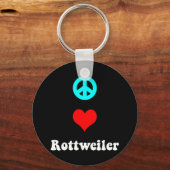 Porte-clés Peace love Rottweiler (Recto)