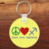 Porte-clés Peace Love Sagittarius Produits d'astrologie (Recto)