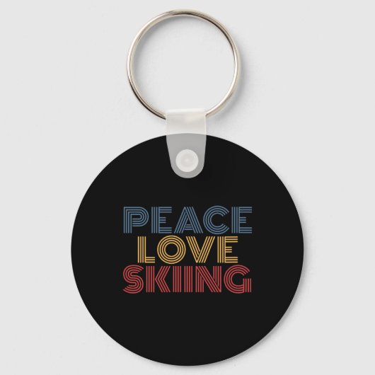 Porte-clés Peace Love Skiing  (Recto)