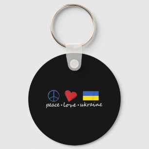 Porte-clés Peace Love Stand With Ukraine Support Stop War