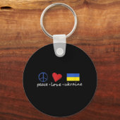Porte-clés Peace Love Stand With Ukraine Support Stop War (Recto)