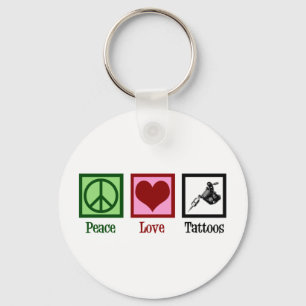 Porte-clés Peace Love Tattoos Cute Tattoo Artist Gun