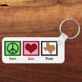 Porte-clés Peace Love Texas Cute Custom Texan (Recto)