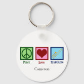 Porte-clés Peace Love Trombone Player Cute Custom (Recto)