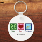Porte-clés Peace Love Trombone Player Cute Custom (Recto)