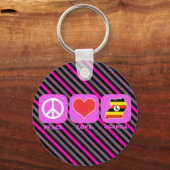 Porte-clés Peace Love Uganda (Recto)