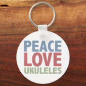 Porte-clés Peace Love Ukuleles (Recto)