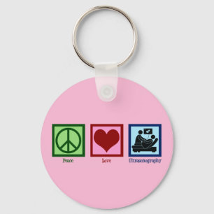 Porte-clés Peace Love Ultrasonographie Ultrasonographie Techn