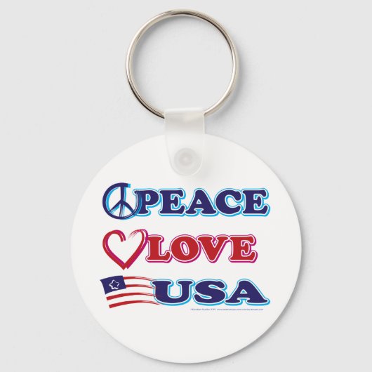 Porte-clés Peace-Love-USA (Recto)
