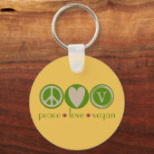 Porte-clés Peace Love Vegan (Recto)