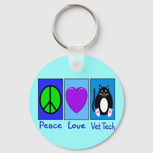 Porte-clés Peace Love Vet Tech (Recto)