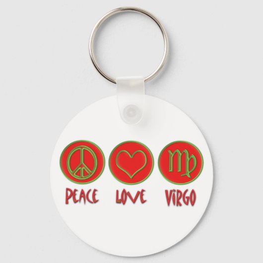 Porte-clés Peace Love Virgo (Recto)