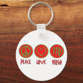 Porte-clés Peace Love Virgo (Recto)