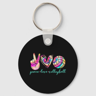 Porte-clés Peace Love Volleyball Joueuse Tie Dye Style Femmes