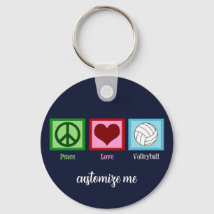Porte-clés Peace Love Volleyball Player Cute Custom