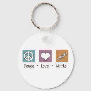 Porte-clés Peace Love Write
