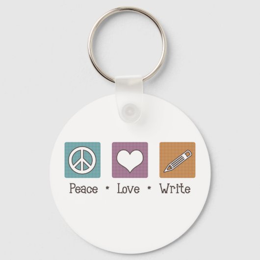 Porte-clés Peace Love Write (Recto)