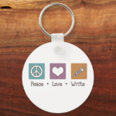 Porte-clés Peace Love Write (Recto)