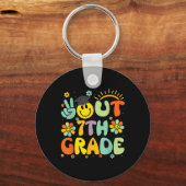 Porte-clés Peace Out 7e grade Cl De 2025 Adieu Graduation (Recto)