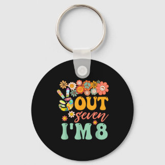 Porte-clés Peace out seven 8 groovy 8th happy birthday boy