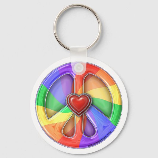 Porte-clés Peace Rainbow Hearts Porte - clé (Recto)