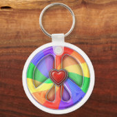 Porte-clés Peace Rainbow Hearts Porte - clé (Recto)