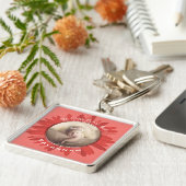 Porte-clés Peach Gerber Daisy Baby Photo (Côté)