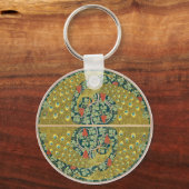 Porte-clés Peacock Art Nouveau Style rond design complexe (Recto)