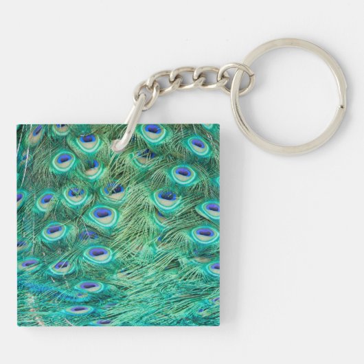 Porte-clés Peacock Bird Feather Turquoise Turquoise Vint Port (Dos)