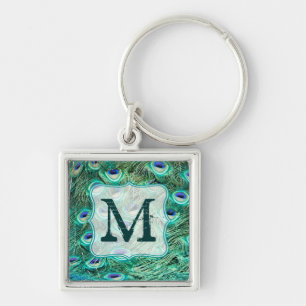 Porte-clés Peacock Bird Feather Turquoise Turquoise Vint Port