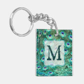 Porte-clés Peacock Bird Feather Turquoise Turquoise Vint Port (Devant gauche)