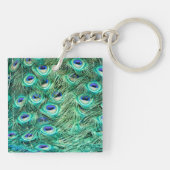 Porte-clés Peacock Bird Feather Turquoise Turquoise Vint Port (Dos)