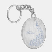 Porte-clés Peacock bleu clair Porte - clé acrylique personnal (Devant gauche)