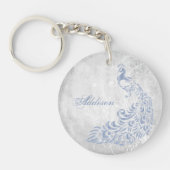 Porte-clés Peacock bleu clair Porte - clé acrylique personnal (Devant)