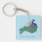 Porte-clés Peacock Blue Lotus Fleur Henné (Devant)